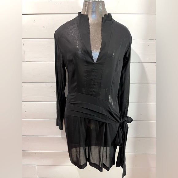 🖤 DUBUC • Black Sheer Tunic • Size 8 - Picture 1 of 9